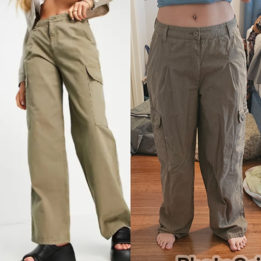 Asos Design oversized cargo pants in khaki